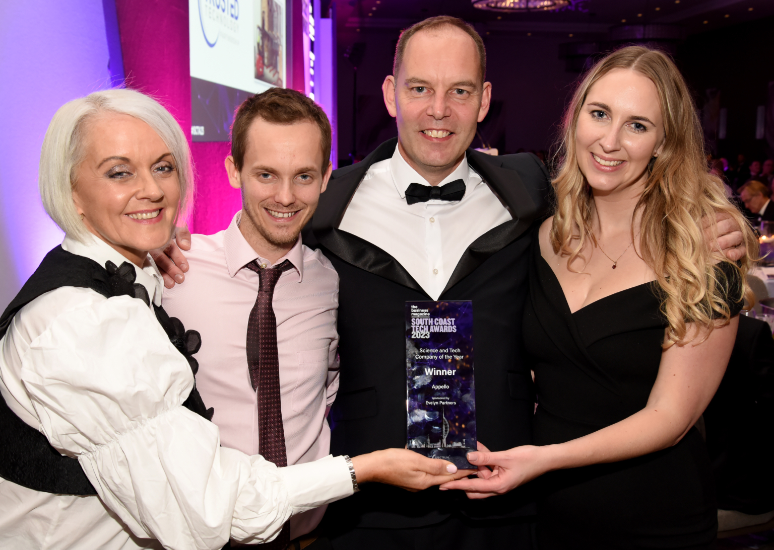 Carl Atkey and his team at Apello, winners of Science and Technology Company of the Year