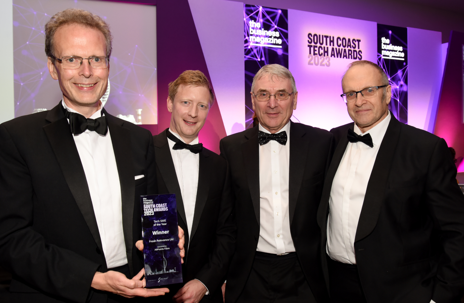 Mike Austin and the team at Fresh Relevance, winners of Tech SME of the Year