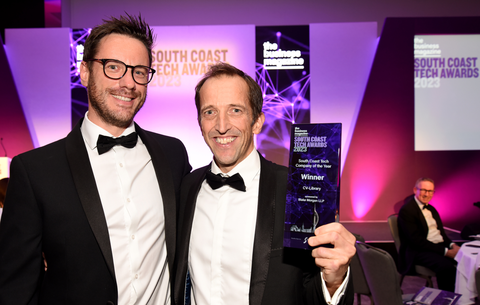 Derren Stroud and Barney Ritchley of CV-Library, winners of South Coast Tech Company of the Year