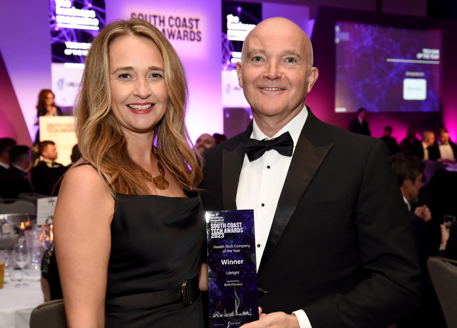 Laurence Pearce and Gina Pelletier of Lifelight, winners of Health Tech Company of the Year