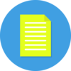 Yellow paper with writing icon on blue background