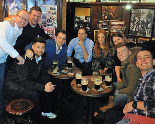 The team celebrating in Ireland