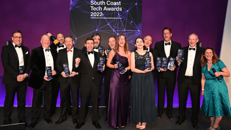 Winners on stage at the South Coast Tech Awards
