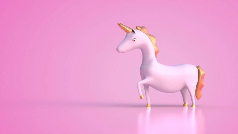 Unicorn on pink background