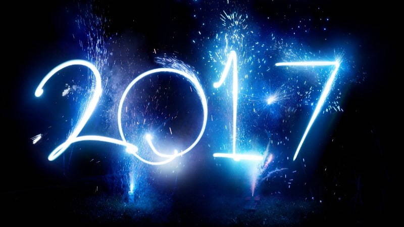 2017 writen in sparklers